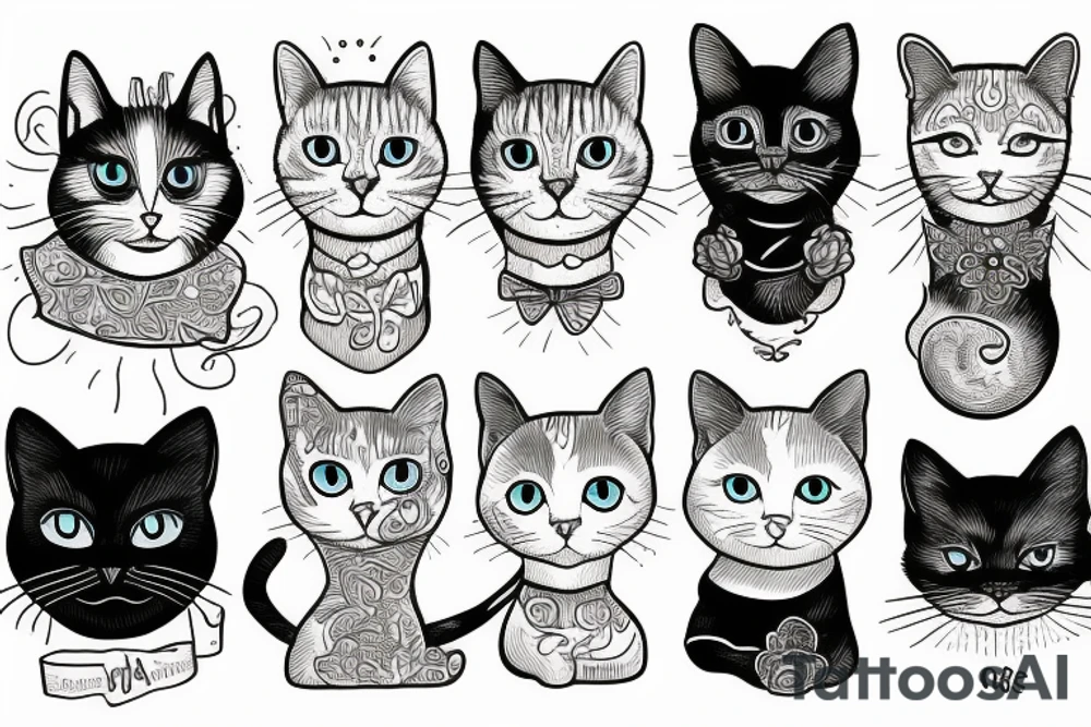 half blind cat tattoo idea