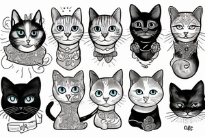 half blind cat tattoo idea