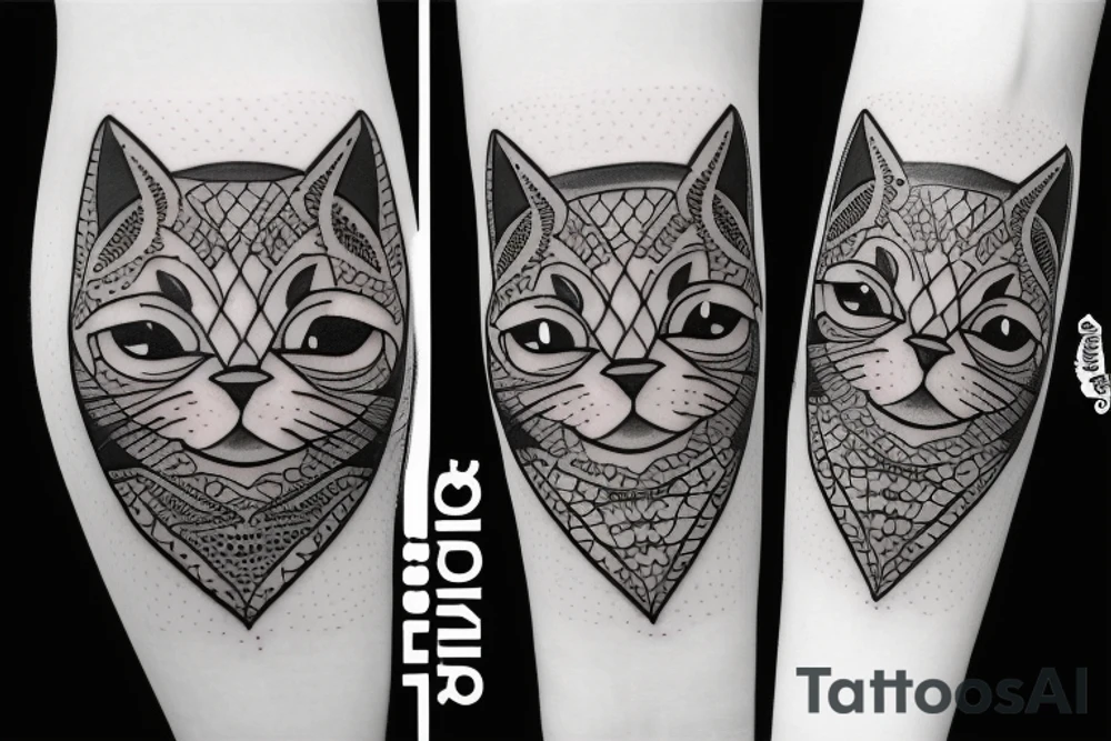 half blind cat tattoo idea