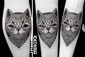 half blind cat tattoo idea