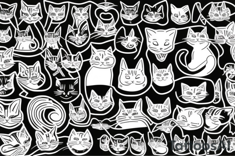 half blind cat tattoo idea