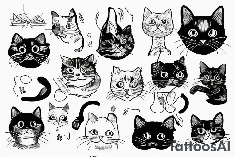 half blind cat tattoo idea