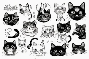 half blind cat tattoo idea