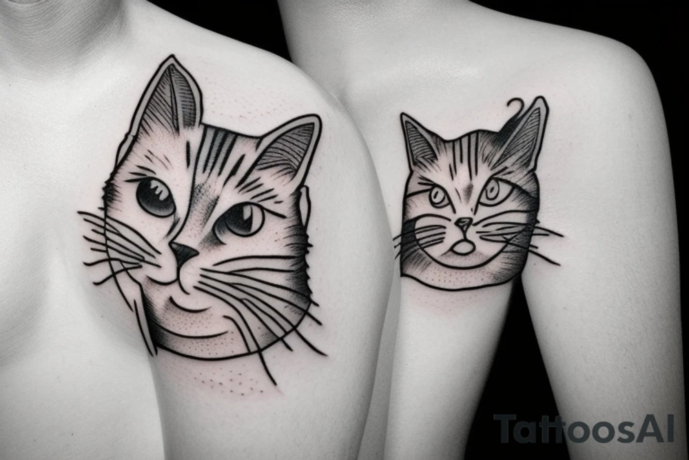 half blind cat tattoo idea