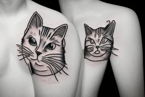 half blind cat tattoo idea