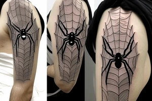 spider with cut emerald embedded in abdomen tattoo idea