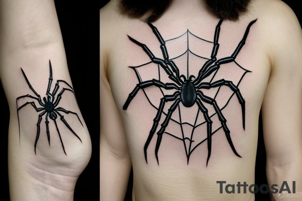 spider with emerald embedded in abdomen tattoo idea