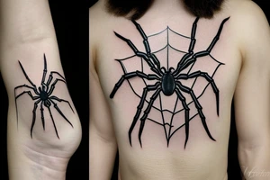 spider with emerald embedded in abdomen tattoo idea