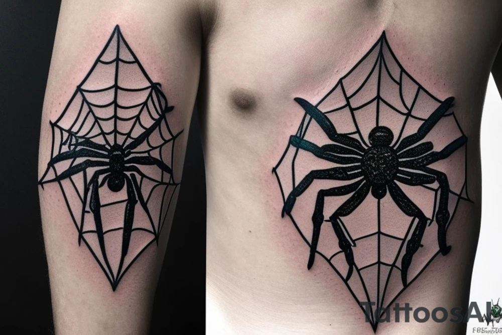 spider with emerald embedded in abdomen tattoo idea