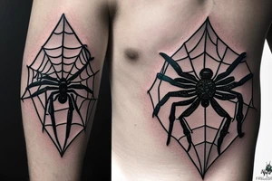 spider with emerald embedded in abdomen tattoo idea