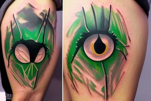 Spider with emerald eyes emerald abdomen tattoo idea