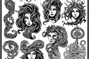 Medusa beautiful in color tattoo idea