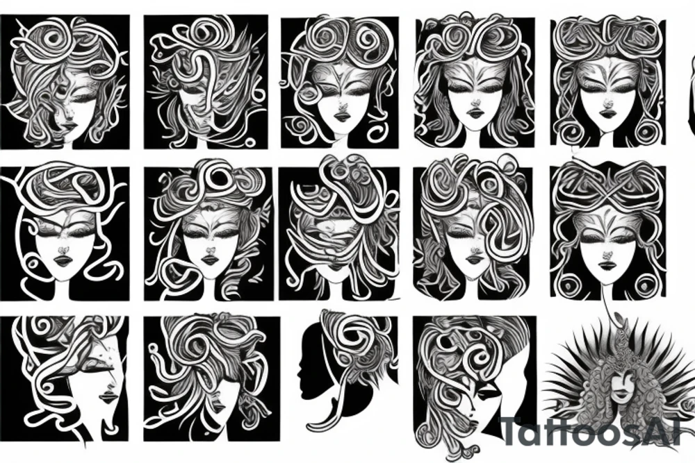 Medusa beautiful in color tattoo idea