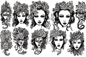 Medusa beautiful in color tattoo idea