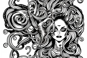 Medusa beautiful in color tattoo idea