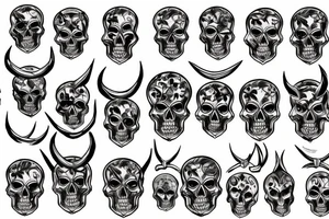 Skull devil horns tattoo idea