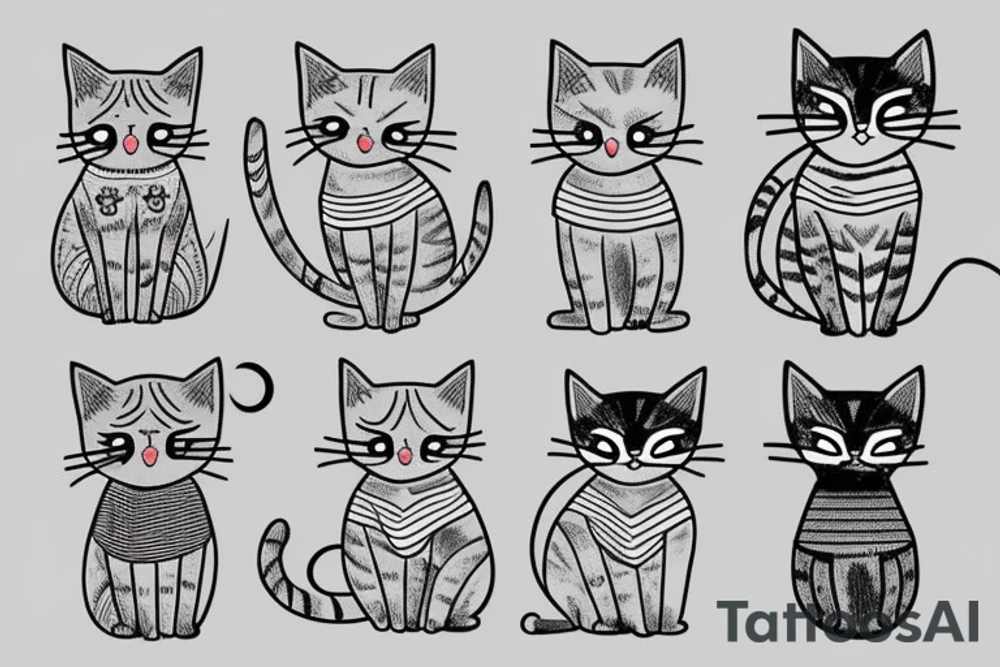 cat with a sweater tattoo idea