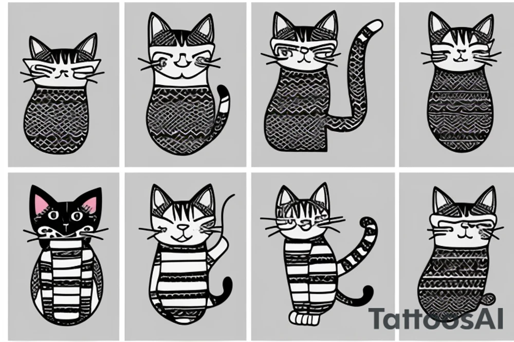 cat with a sweater tattoo idea