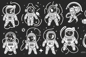 Spaceman cat tattoo idea