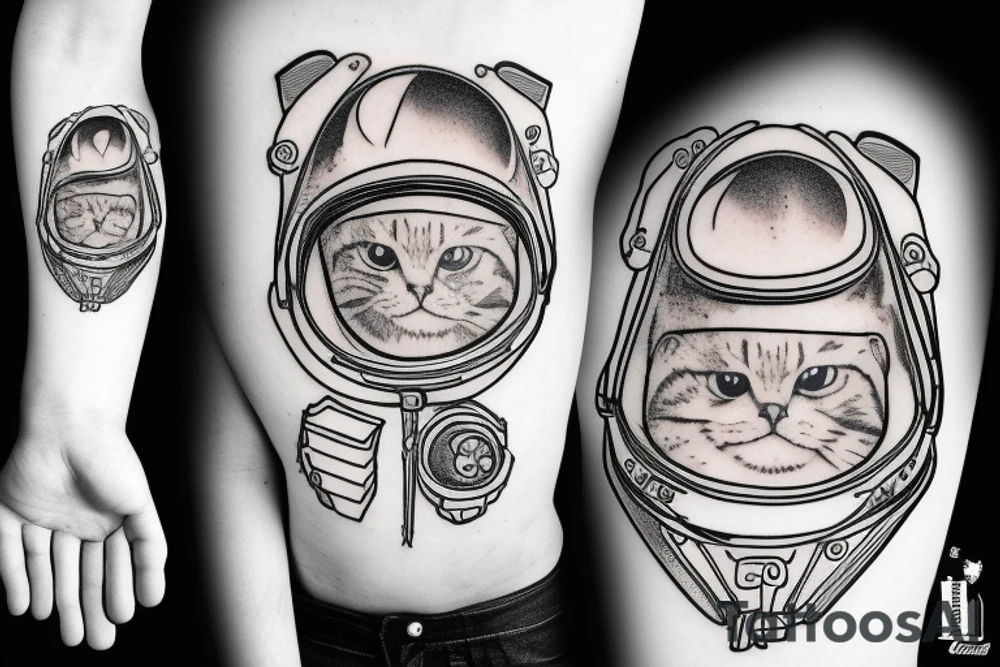 Spaceman cat tattoo idea