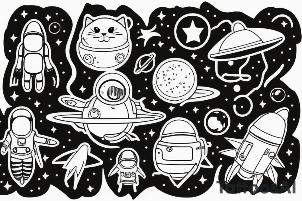 Spaceman cat tattoo idea