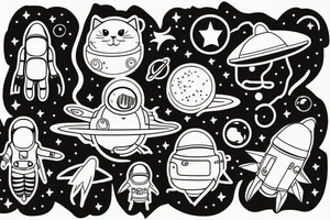 Spaceman cat tattoo idea