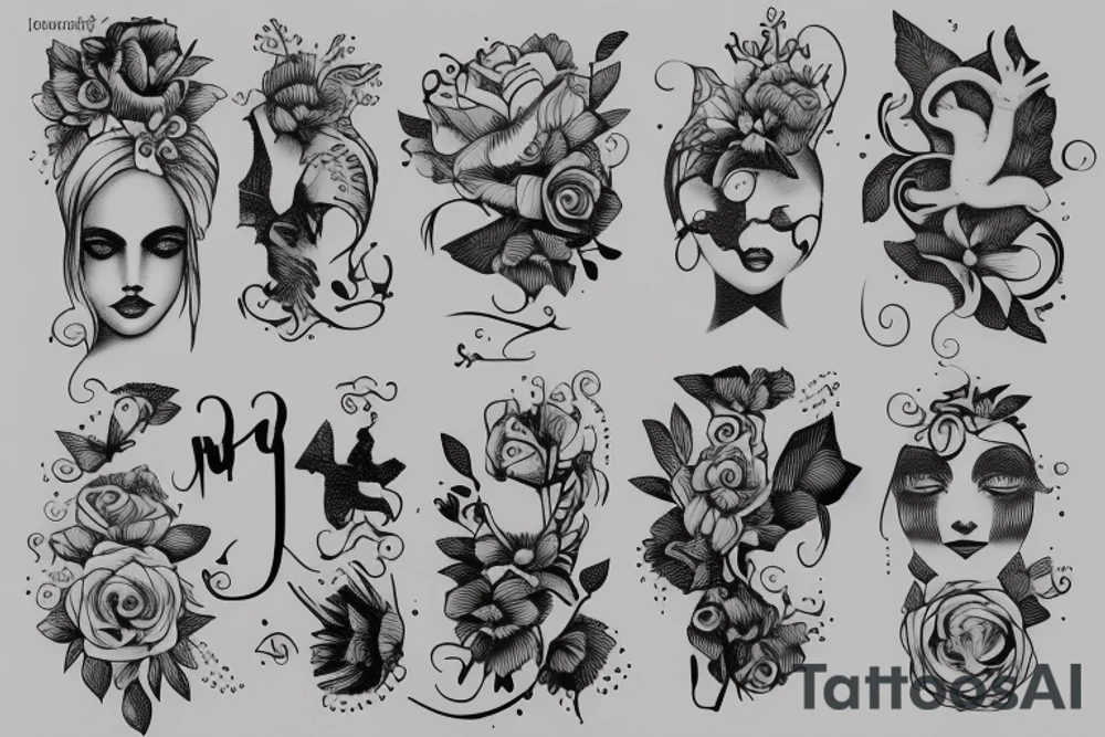 "non ducor, duco" in quotations in latin script overall feminine tattoo idea