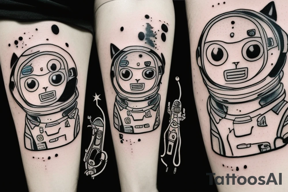 Spaceman cat tattoo idea