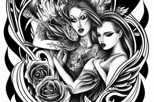 angel vs devil tattoo idea
