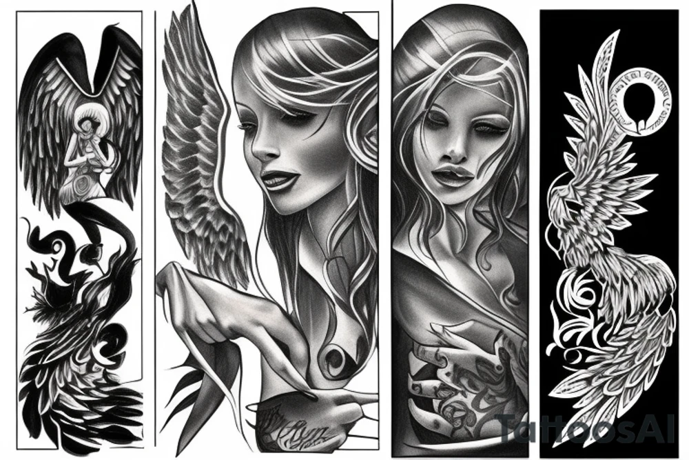 angel vs devil tattoo idea