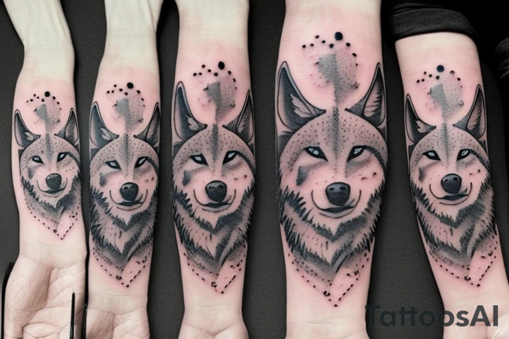 Family 3 wolf pack tattoo idea