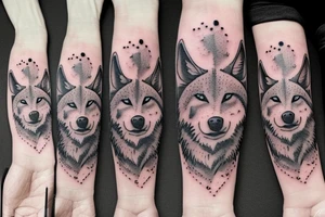 Family 3 wolf pack tattoo idea