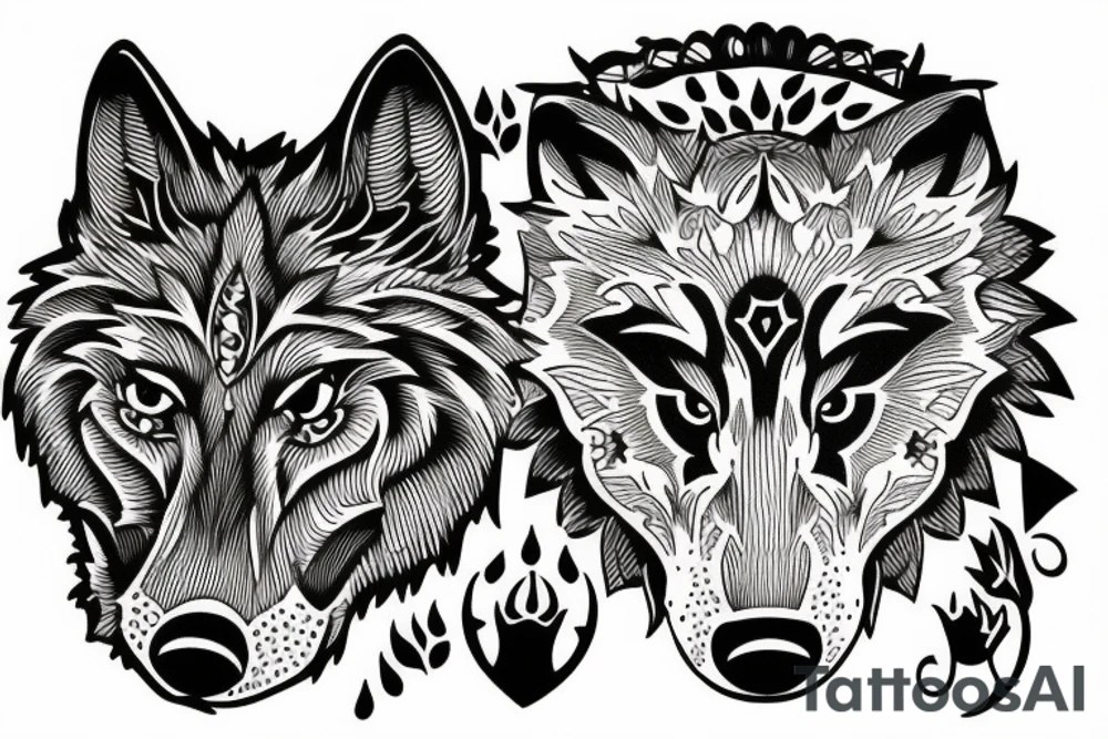 wolf pack tattoo idea