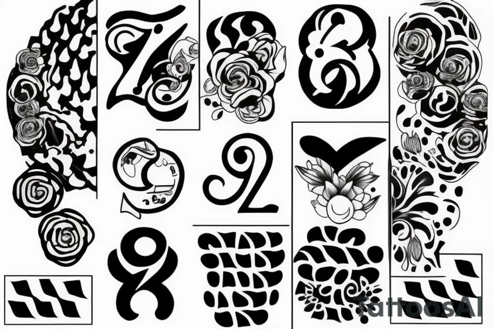 number 97 with shading tattoo idea