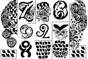 number 97 with shading tattoo idea