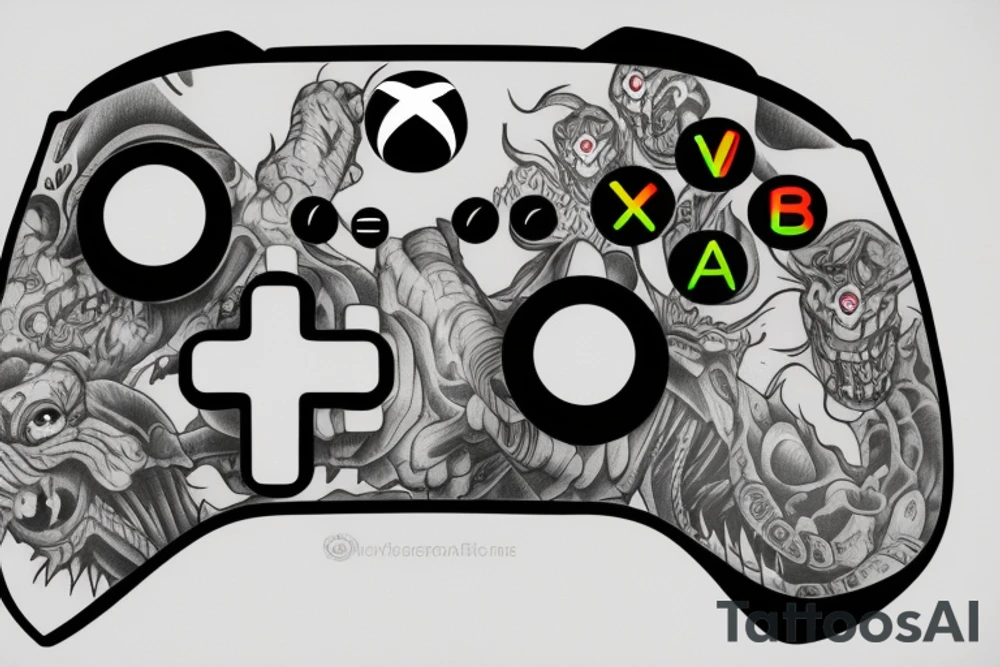 Xbox controller monster tattoo idea