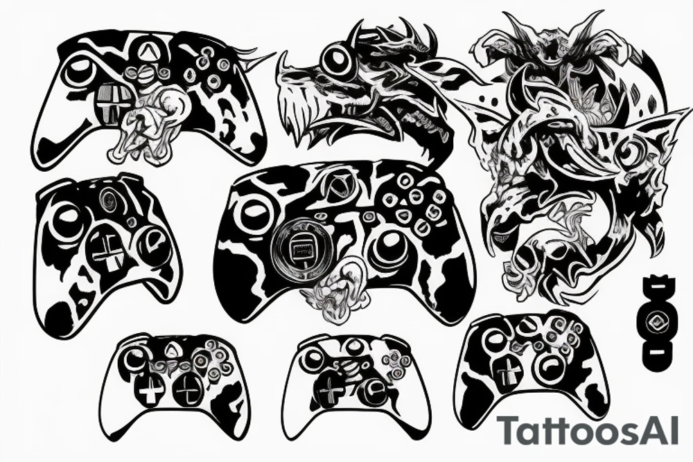 Demon xbox controller tattoo idea