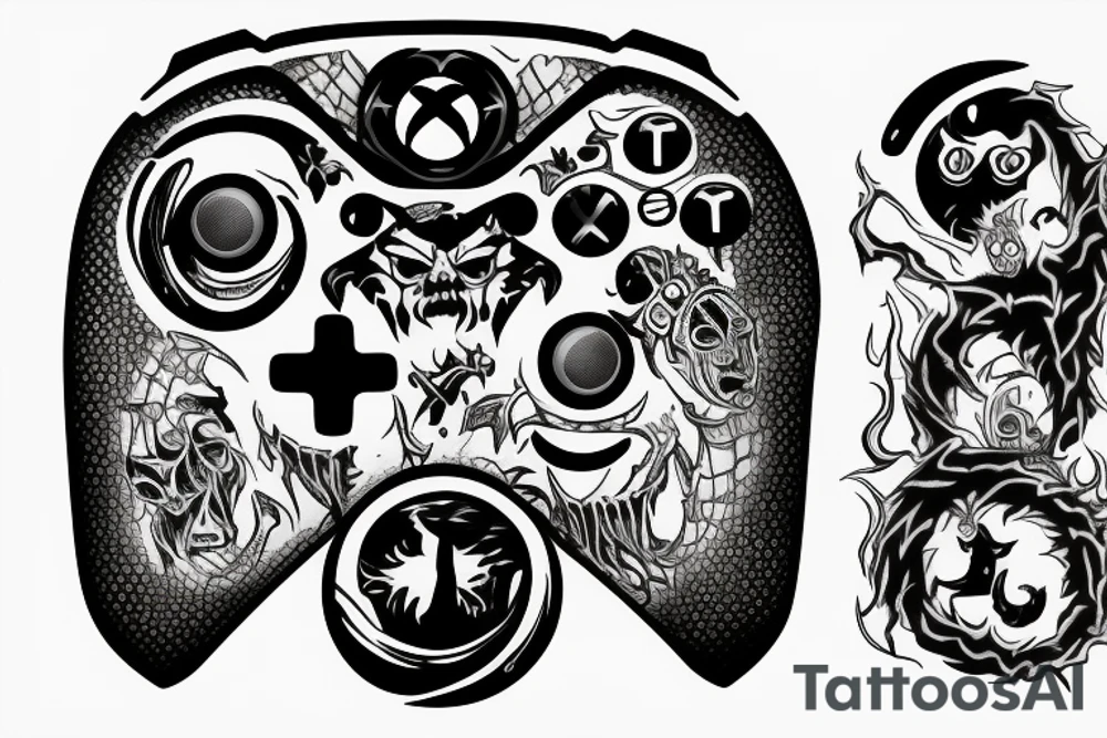 Demon xbox controller tattoo idea