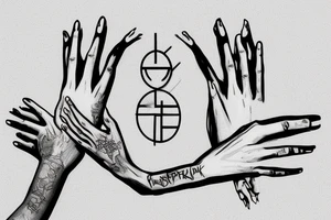 image which has 2 hands
One of them is of Chester , and the other hand is reaching out to him
And between them is the Linkin Park symbol tattoo idea