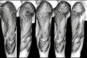 archangel sleeve tattoo tattoo idea