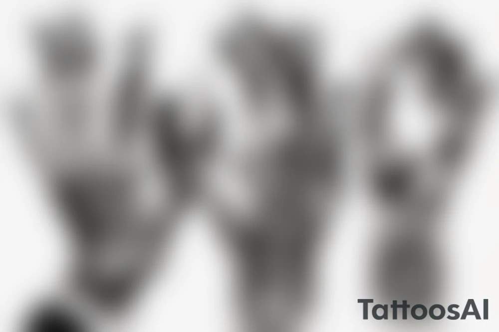 Linkin Park symbol with hands tattoo idea