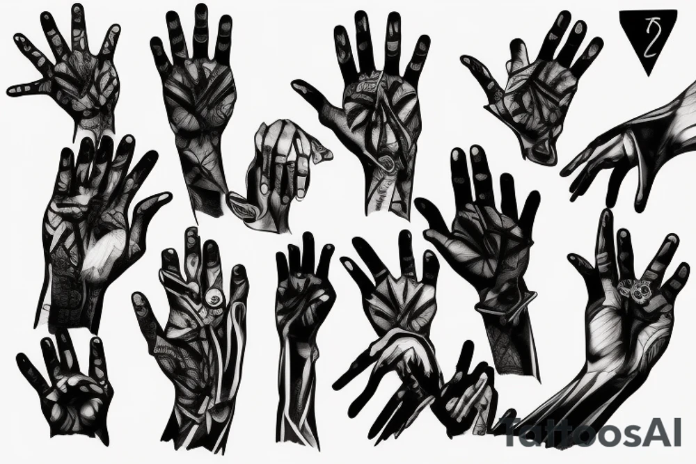 Linkin Park symbol with hands tattoo idea