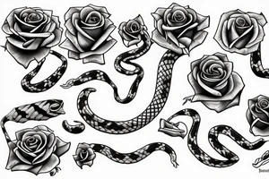 rose with snake tattoo idea