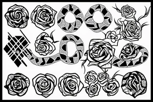 rose with snake tattoo idea