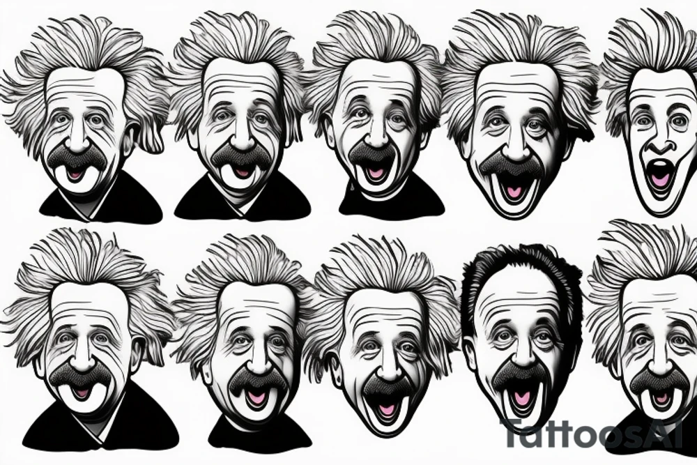 Albert Einstein with tongue tattoo idea