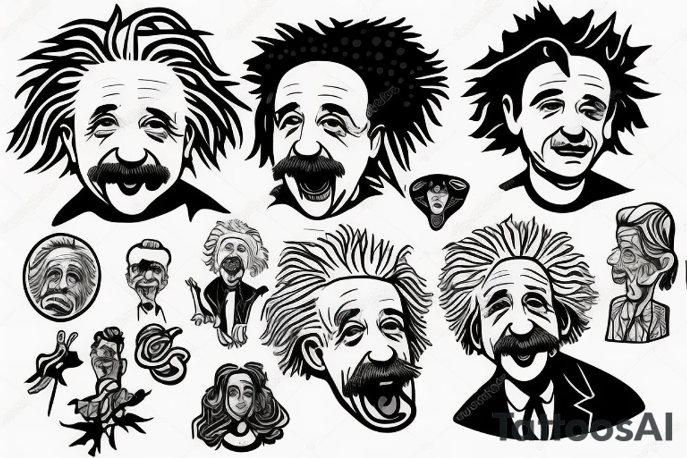Albert Einstein with tongue tattoo idea