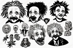 Albert Einstein with tongue tattoo idea