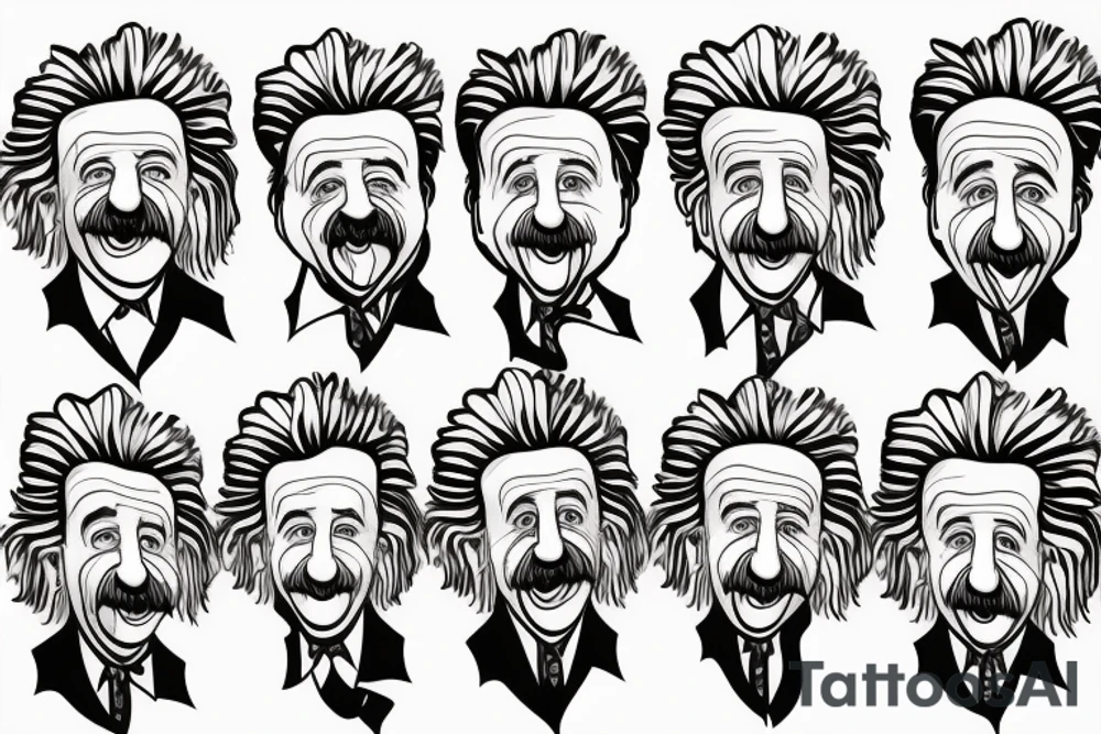 Albert Einstein with tongue tattoo idea