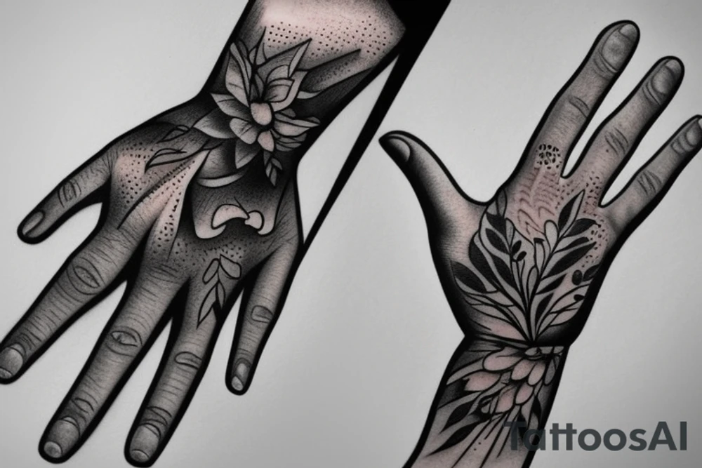 hand without skin tattoo idea