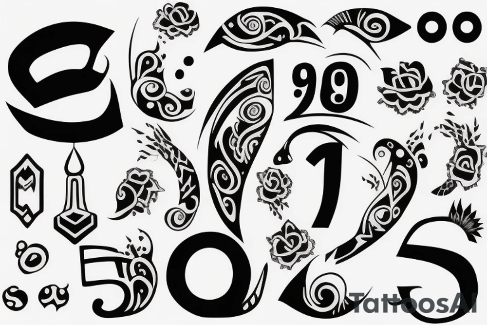 The number 98 for behind ear tattoo idea